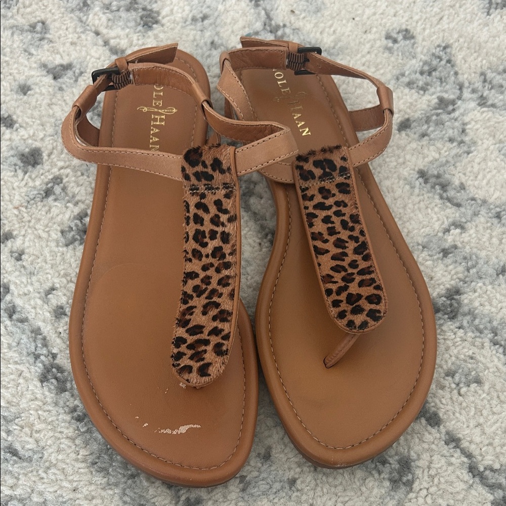 Cole Haan Women's Tan and Leopard Sandals